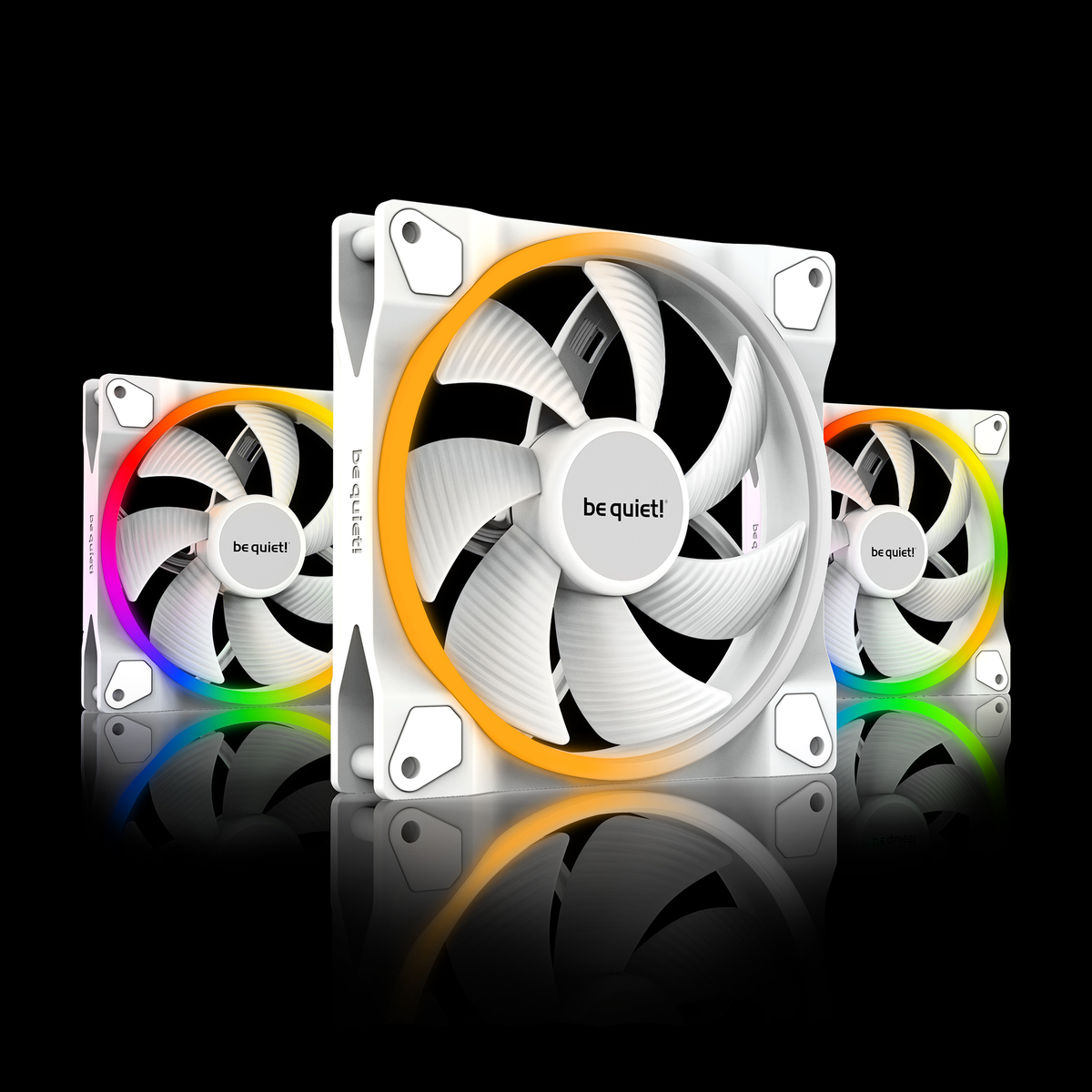 LIGHT WINGS | 140mm PWM 3-Pack White silent essential Fans from be