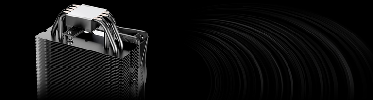 Pure Rock 3 LX is equipped with 4 black 6mm heat pipes