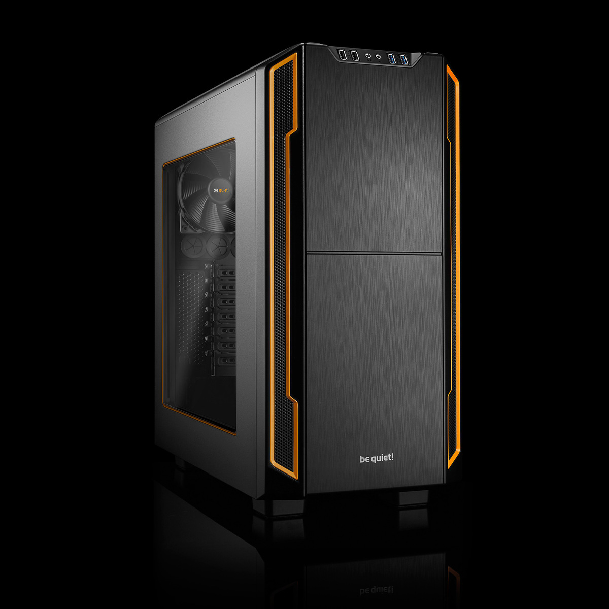 SILENT BASE 600 | Window Orange silent premium PC cases from be quiet!