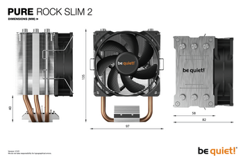 bequiet Be Quiet BK030 Pure Rock Slim 2 Heatsink & Fan Intel & Amd Sockets 9.2Cm P 
