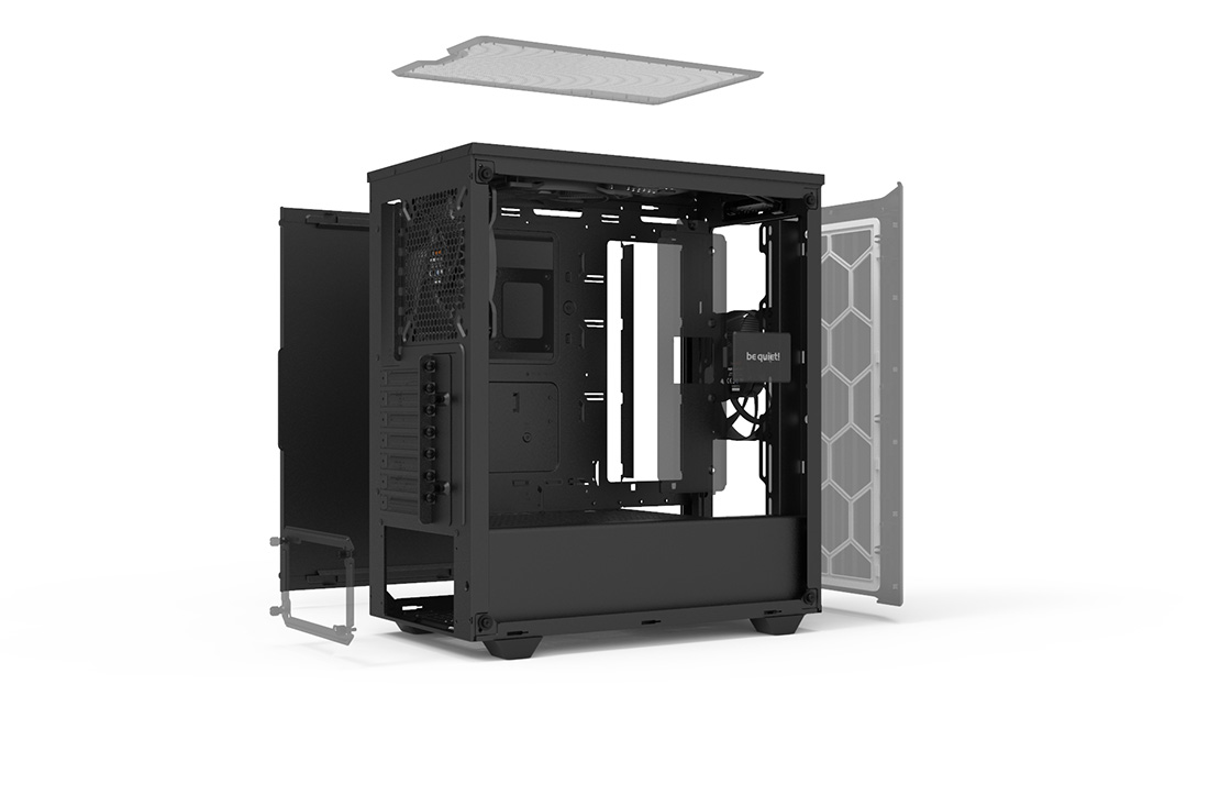  be quiet! Pure Base 500DX ATX Mid Tower PC case, ARGB, 3  Pre-Installed Pure Wings 2 Fans, Tempered Glass Window, Black