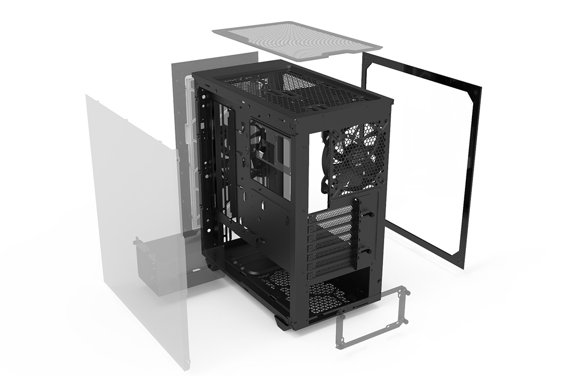 be quiet! Pure Base 500DX ATX Midi Tower PC case | ARGB | 3 Pre-Installed  Pure Wings 2 Fans | Tempered Glass Window | White | BGW38