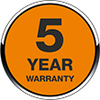 5-year warranty